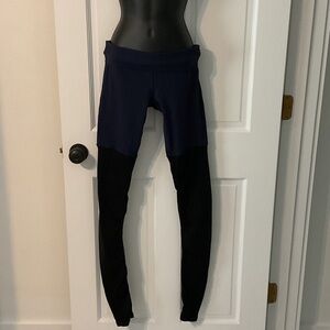 ALO Yoga Midnight Blue and Jet Black Leggings